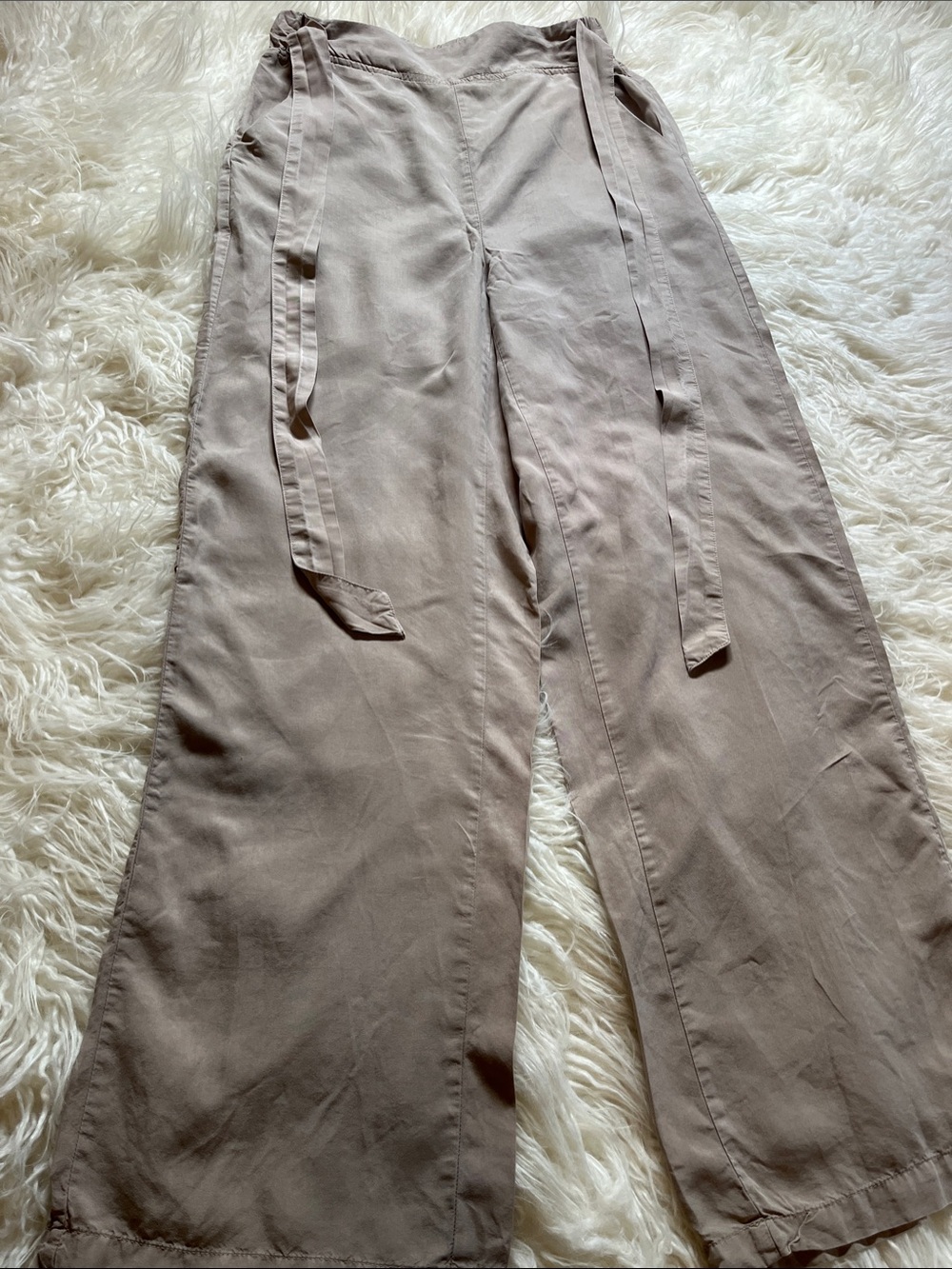 Thread & Supply Relaxed Straight Leg Drawstring Pants in Taupe